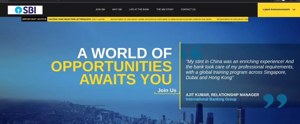 sbi careers official website gksarkari