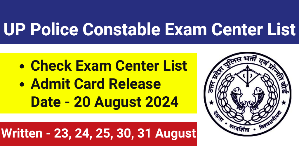 UP Police Constable Exam Center 2024 and Admit Card 2024