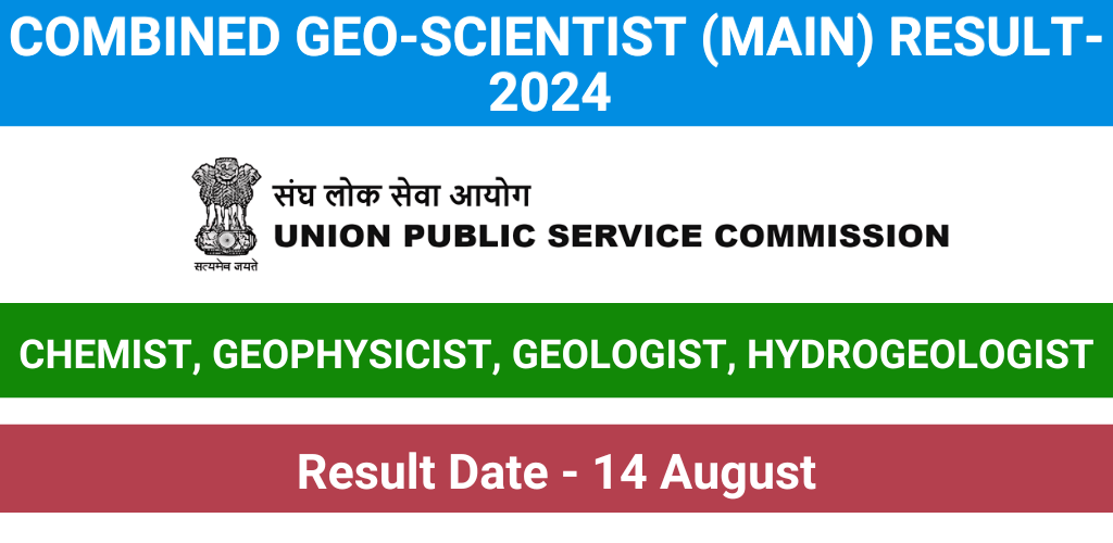 UPSC Combined Geo-Scientist mains result 2024 declared